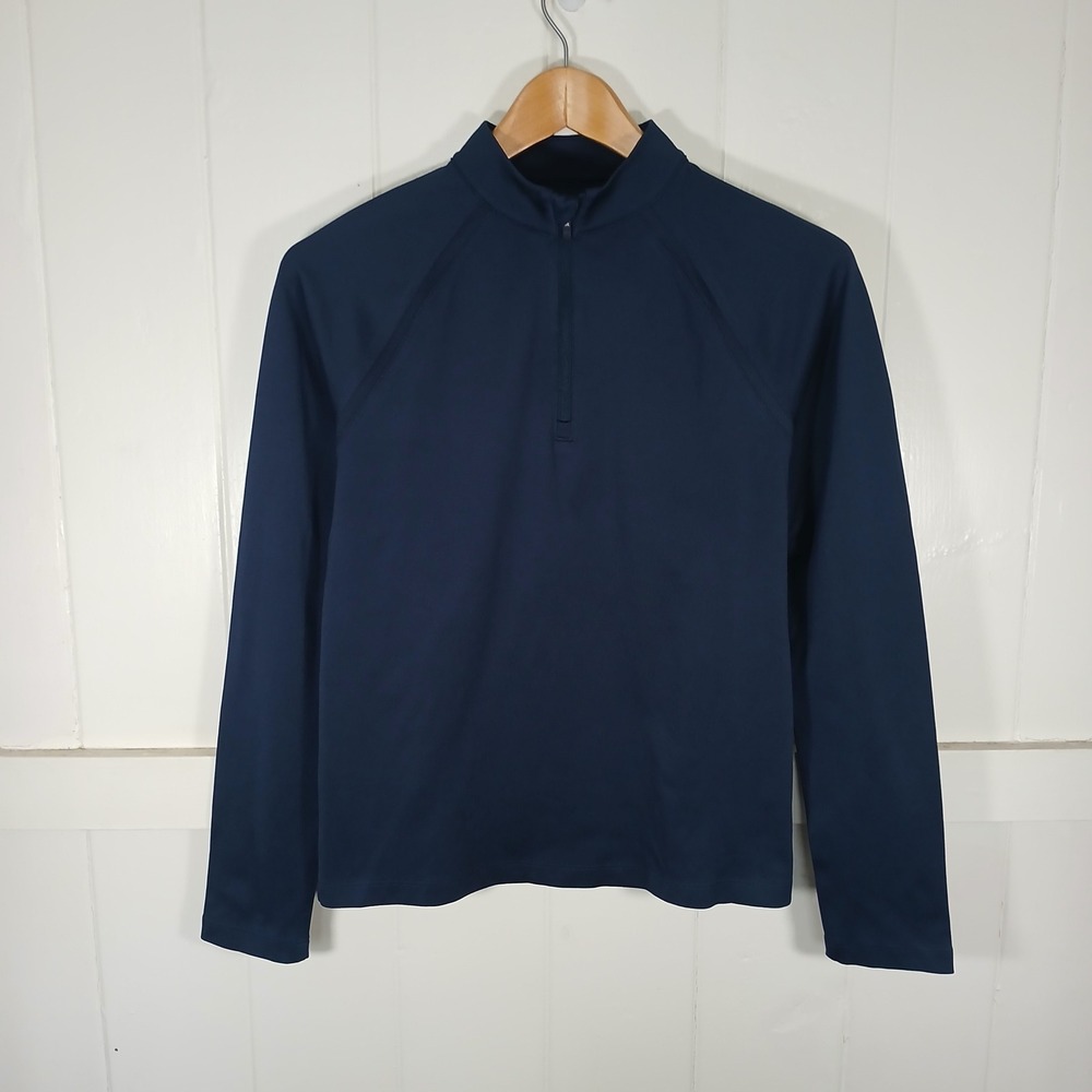Tory Sport 1/4 Zip Pullover Women XS Navy Blue Coolmax Long Sleeve 37587